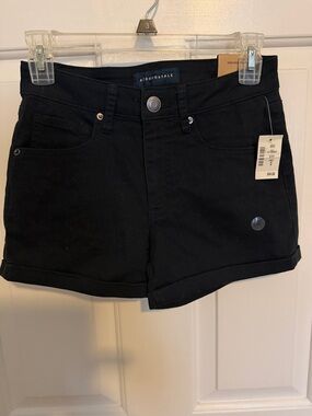 NWT Aeropostale Black Cuffed Denim Shorts